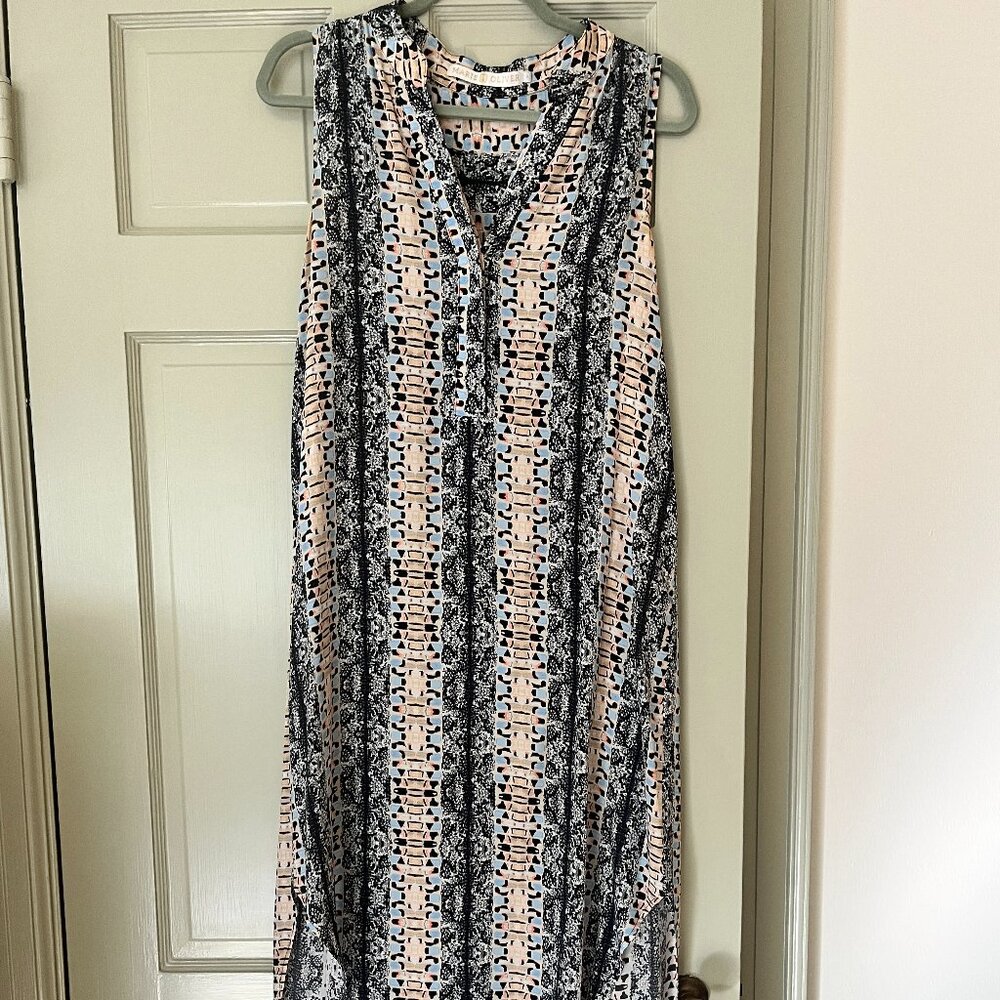 Marie Oliver Sleeveless Printed High/Low Maxi Dress
